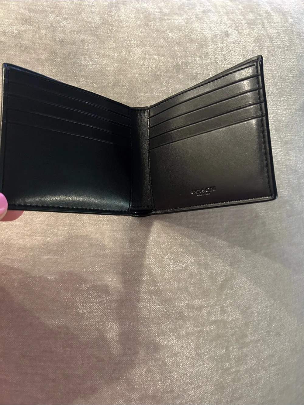 Coach Men's Black Signature Canvas Bifold Wallet